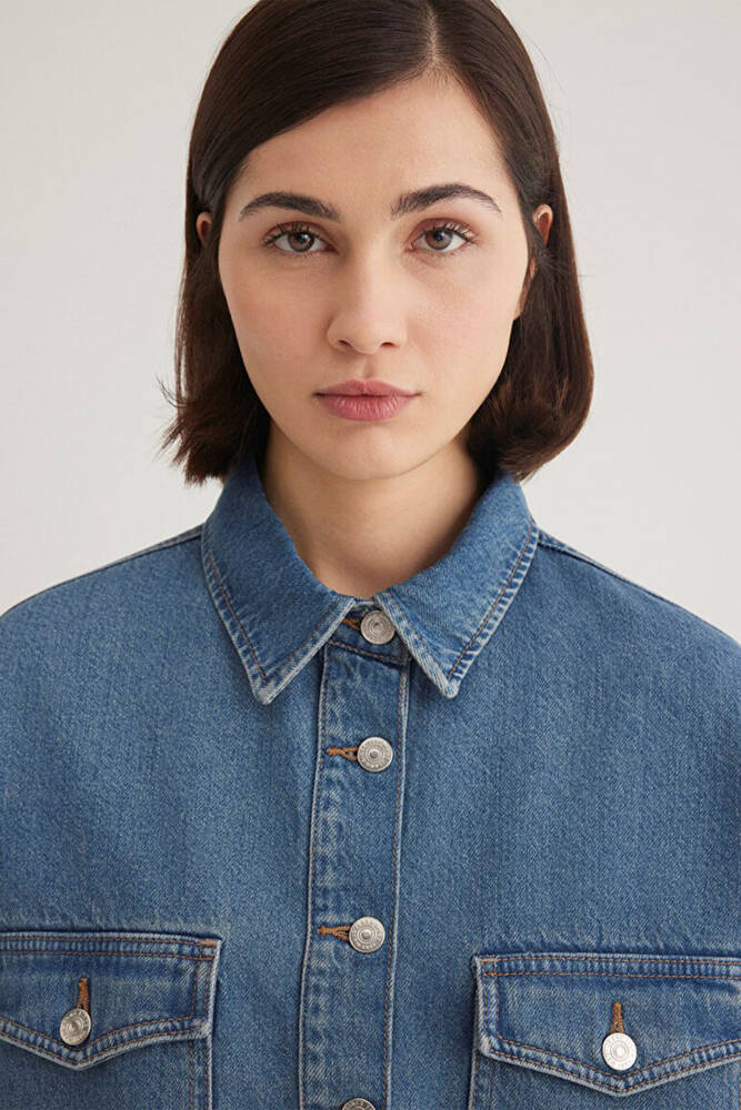 Kadın Bekka Denim Gömlek 1211000-89250 Mavi 