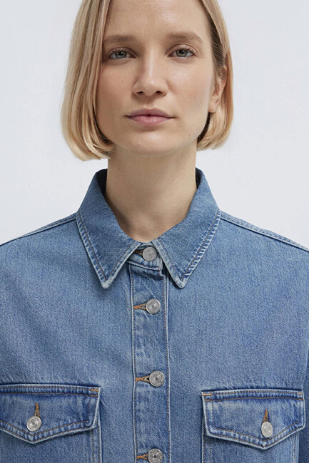 Kadın Bekka Denim Gömlek 1211000-89250 Mavi (1)