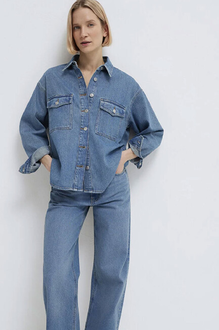 Kadın Bekka Denim Gömlek 1211000-89250 Mavi (2)