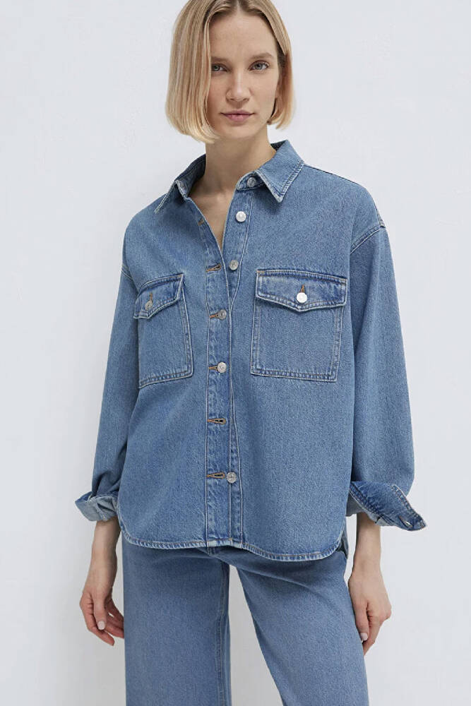 Kadın Bekka Denim Gömlek 1211000-89250 Mavi 