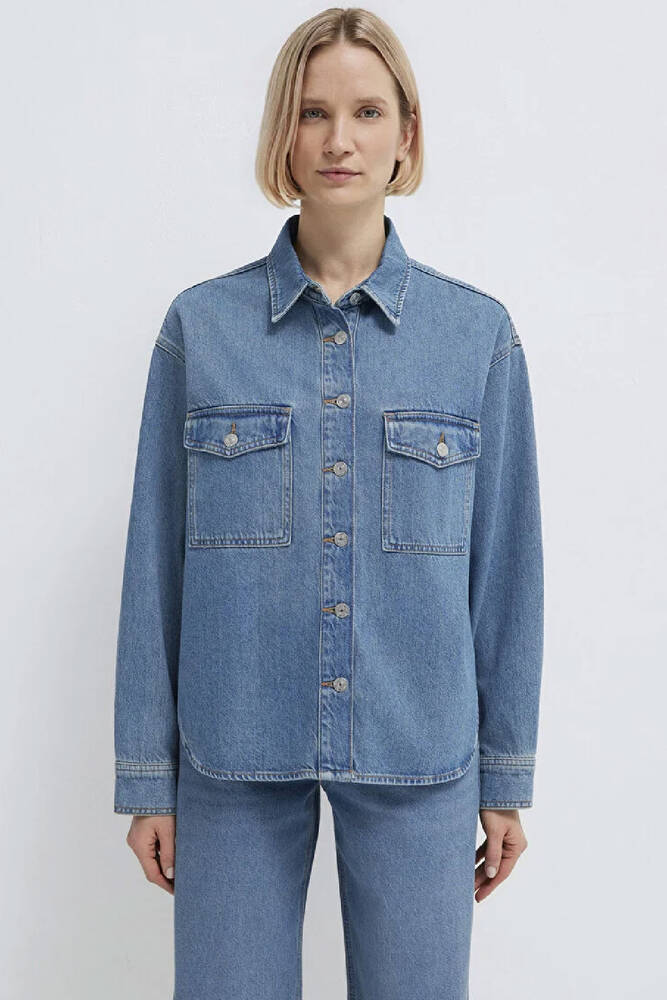 Kadın Bekka Denim Gömlek 1211000-89250 Mavi 
