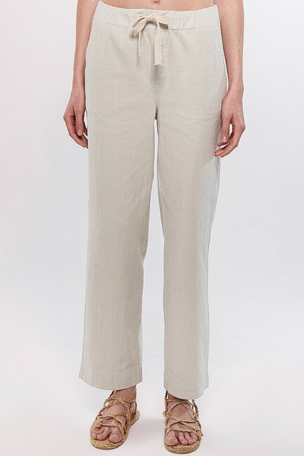 Kadın Beli Bağcıklı Pantolon 1010462-35043 Bej (3)