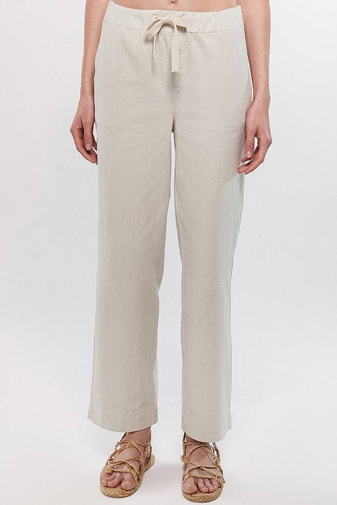 Kadın Beli Bağcıklı Pantolon 1010462-35043 Bej 