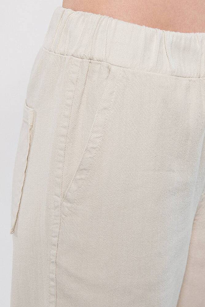 Kadın Beli Bağcıklı Pantolon 1010462-35043 Bej 