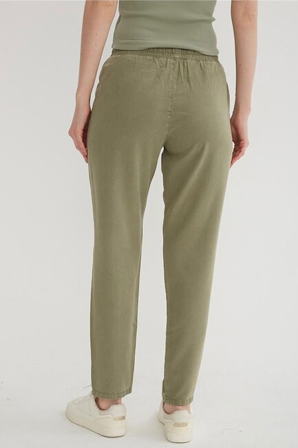 Kadın Beli Bağlamalı Pantolon 25Y0477K1 Haki - Thumbnail