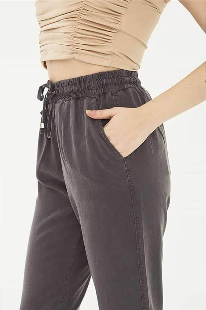Kadın Beli Bağlamalı Pantolon 26Y0477K1 Gri 