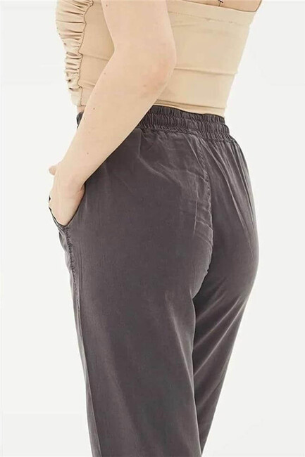 Kadın Beli Bağlamalı Pantolon 26Y0477K1 Gri - Thumbnail