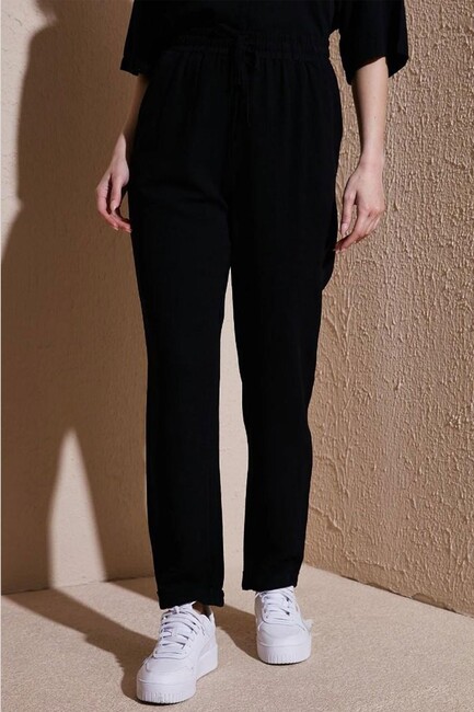Kadın Beli Lastikli Pantolon 25Y0550K1 Siyah (2)