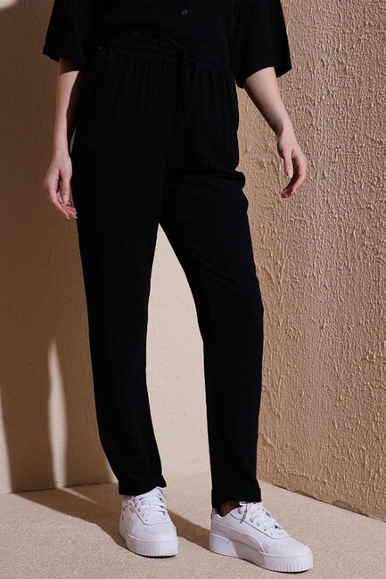 Kadın Beli Lastikli Pantolon 25Y0550K1 Siyah (3)