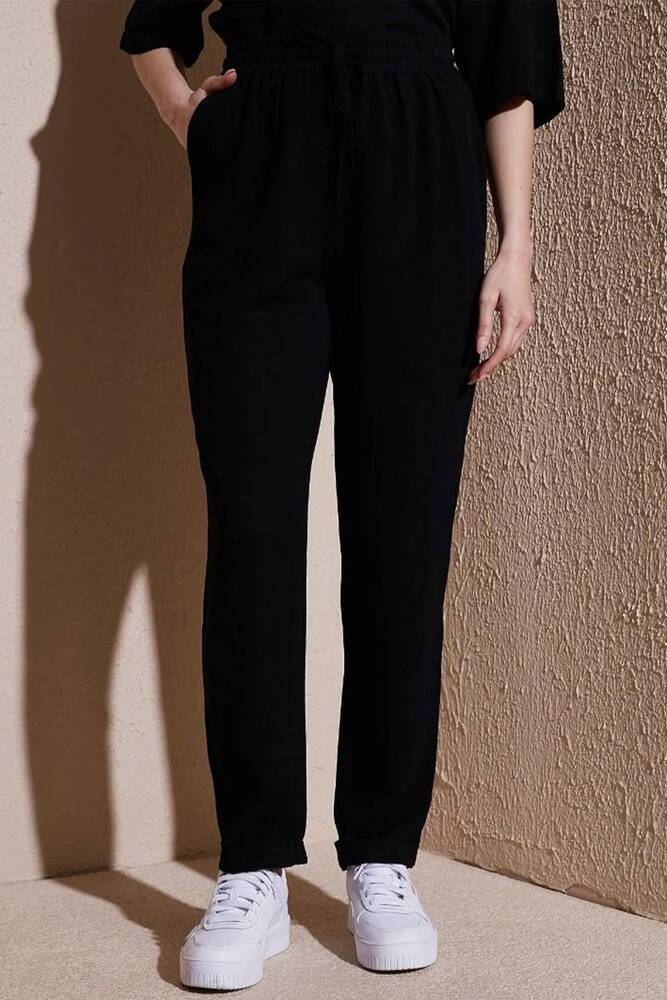 Kadın Beli Lastikli Pantolon 25Y0550K1 Siyah 