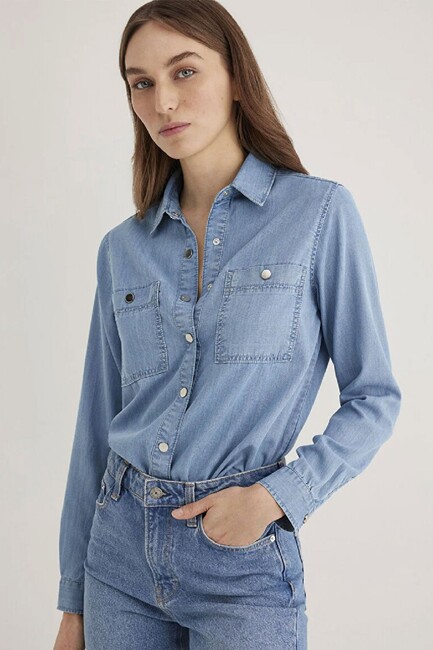 Kadın Betty Jean Gömlek 1210818-89159 Mavi (2)