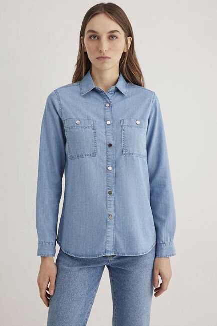 Kadın Betty Jean Gömlek 1210818-89159 Mavi (3)