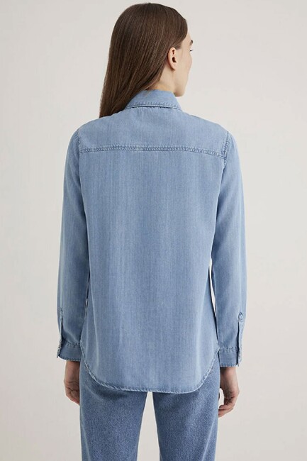 Kadın Betty Jean Gömlek 1210818-89159 Mavi - Thumbnail