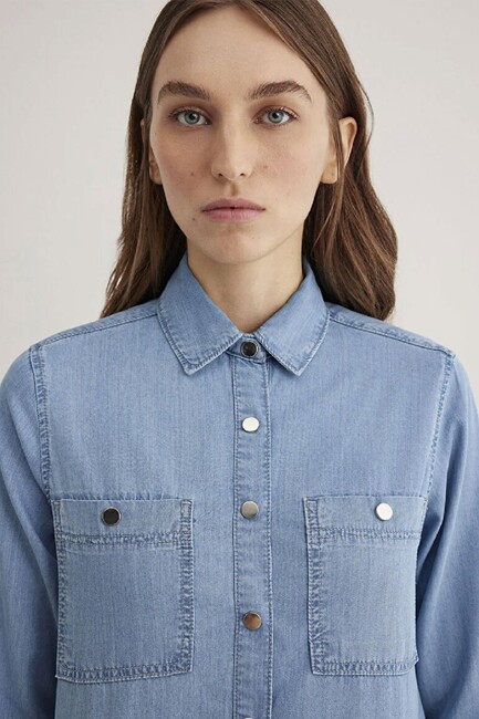 Kadın Betty Jean Gömlek 1210818-89159 Mavi - Thumbnail