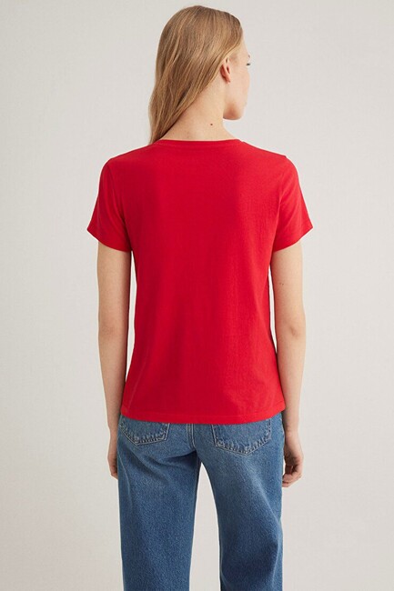 Kadın Bisiklet Baskılı Tişört 1612961-82054 Kırmızı - Thumbnail