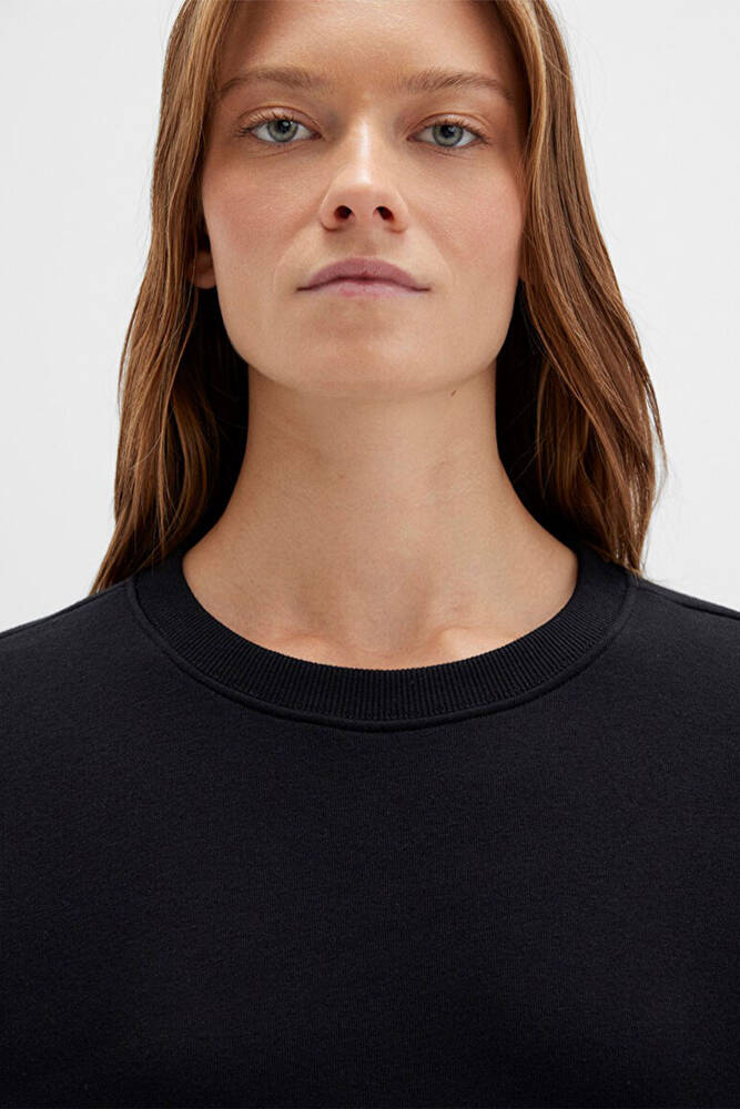 Kadın Bisiklet Yaka Basic Sweat 1610198-900 Siyah 