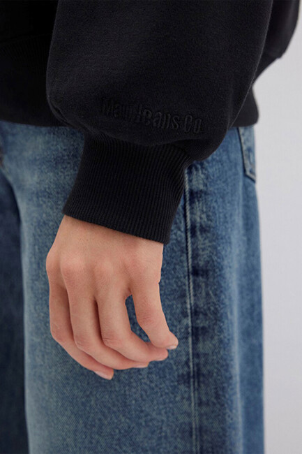 Kadın Bisiklet Yaka Basic Sweat 1610198-900 Siyah - Thumbnail