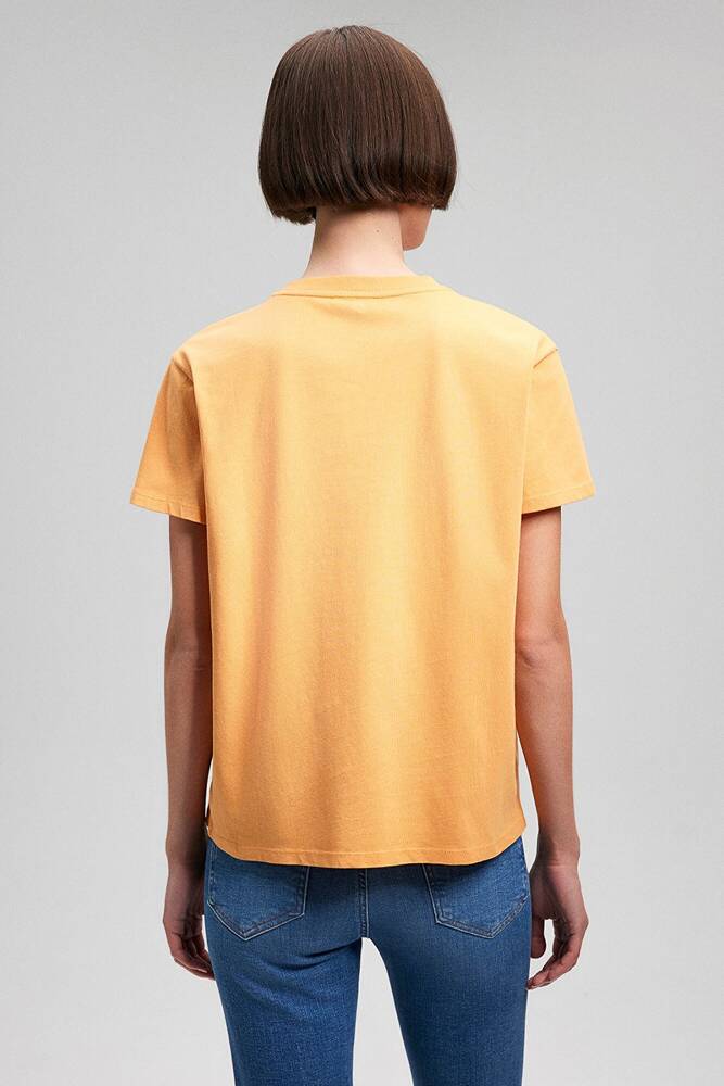 Kadın Bisiklet Yaka Basic Tişört 1600955-71405 Turuncu 