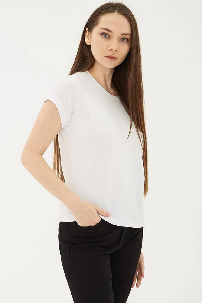 Kadın Bisiklet Yaka Bluz 25Y0194K1 Ekru 