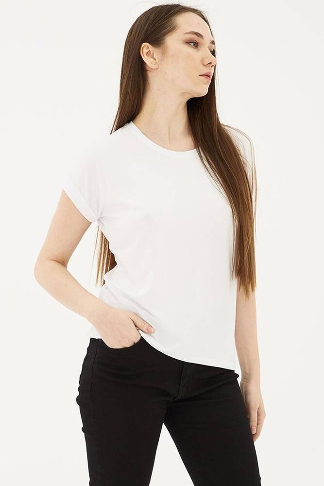 Kadın Bisiklet Yaka Bluz 25Y0194K1 Ekru 