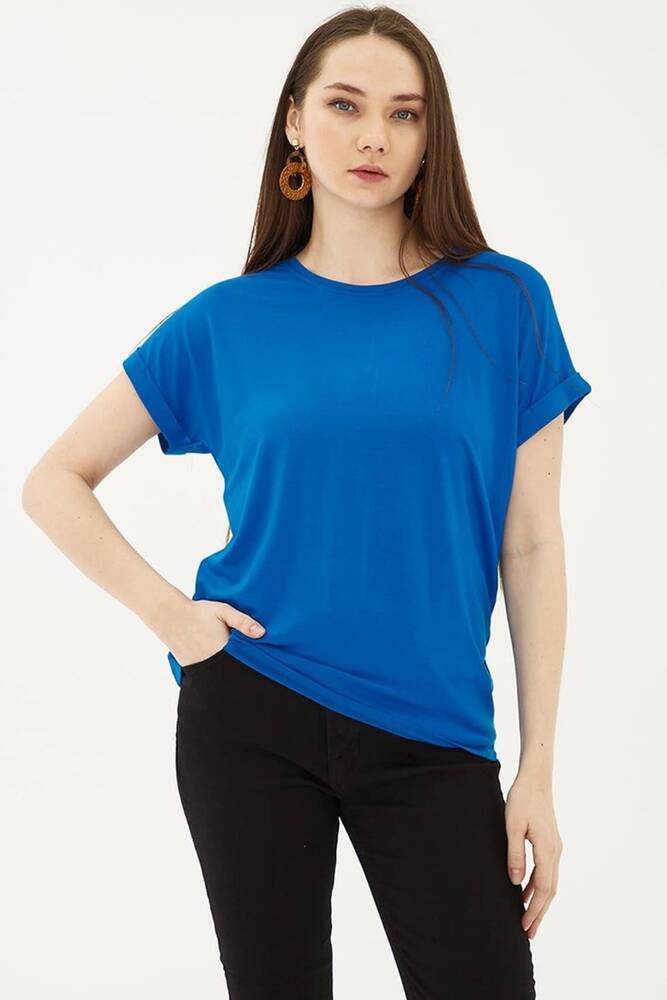 Kadın Bisiklet Yaka Bluz 25Y0194K1 Saks 