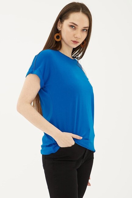 Kadın Bisiklet Yaka Bluz 25Y0194K1 Saks (2)