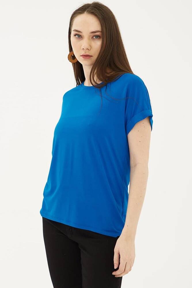 Kadın Bisiklet Yaka Bluz 25Y0194K1 Saks 