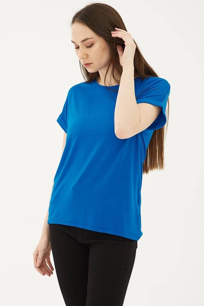 Kadın Bisiklet Yaka Bluz 25Y0194K1 Saks 