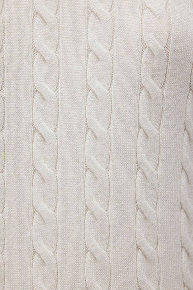 Kadın Bisiklet Yaka Kazak 1710341-70057 Beyaz 