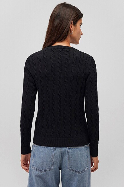 Kadın Bisiklet Yaka Kazak 1710341-900 Siyah (3)