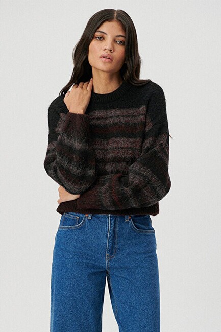 Kadın Bisiklet Yaka Kazak 1710367-85886 Siyah (2)