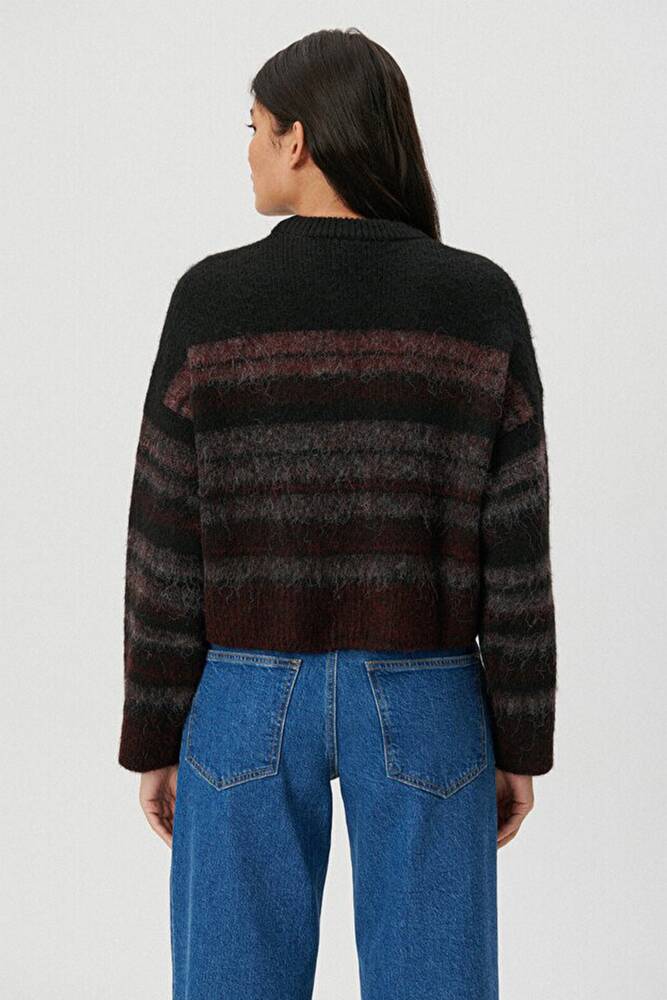 Kadın Bisiklet Yaka Kazak 1710367-85886 Siyah 