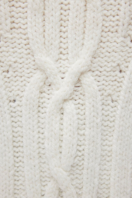 Kadın Bisiklet Yaka Kazak 1710478-70057 Beyaz - Thumbnail