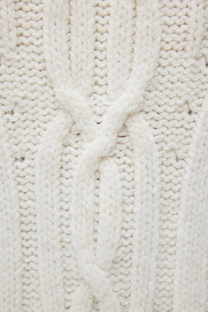 Kadın Bisiklet Yaka Kazak 1710478-70057 Beyaz 