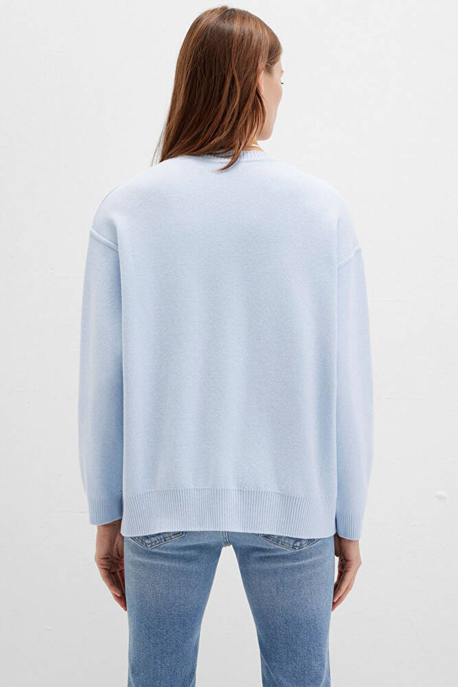 Kadın Bisiklet Yaka Kazak 1710499-70717 Mavi 