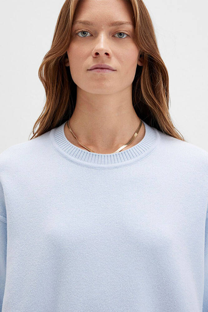 Kadın Bisiklet Yaka Kazak 1710499-70717 Mavi 