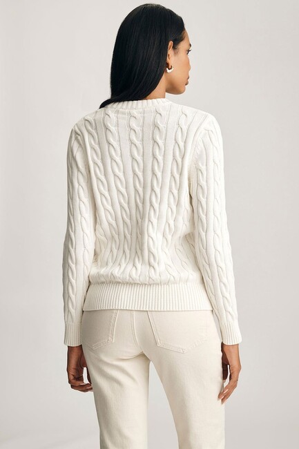 Kadın Bisiklet Yaka Kazak 1710721-70057 Beyaz (2)