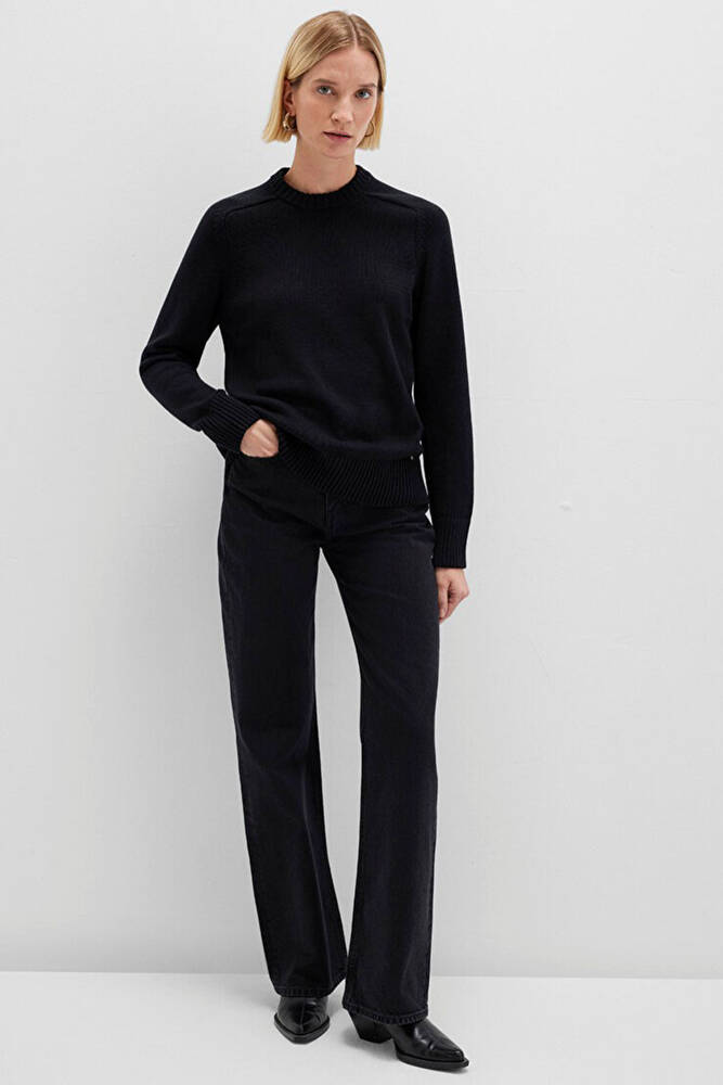 Kadın Bisiklet Yaka Kazak 1710726-900 Siyah 