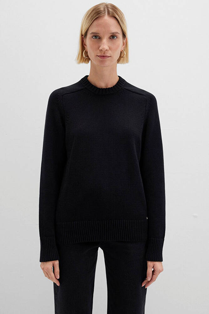 Kadın Bisiklet Yaka Kazak 1710726-900 Siyah 