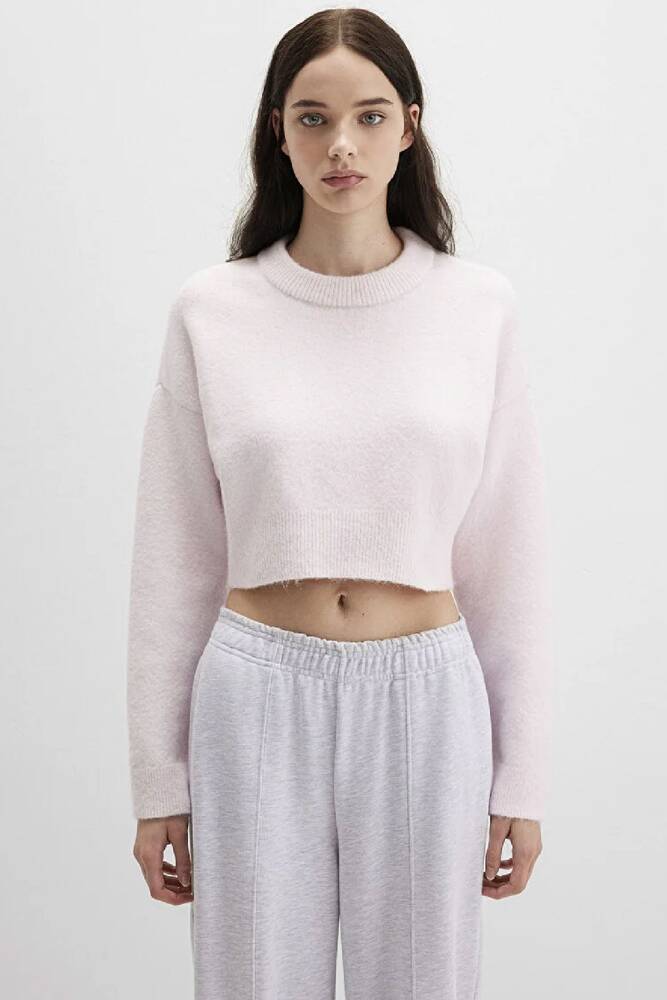 Kadın Bisiklet Yaka Kısa Kazak 1710496-89884 Pembe 