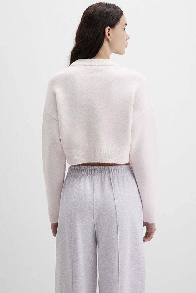 Kadın Bisiklet Yaka Kısa Kazak 1710496-89884 Pembe 