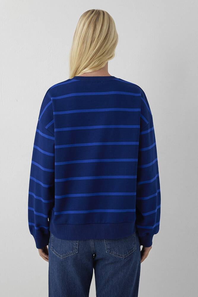 Kadın Bisiklet Yaka Logo Sweat 1S20129-85471 Mavi - 5