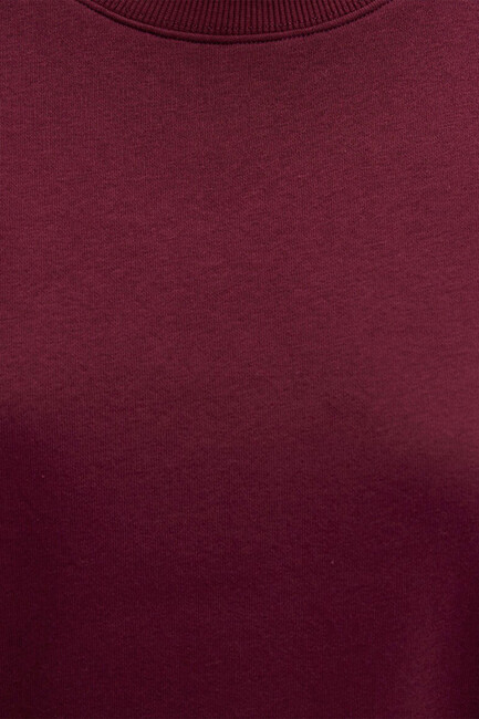 Kadın Bisiklet Yaka Sweat 1610198-70415 Bordo - Thumbnail