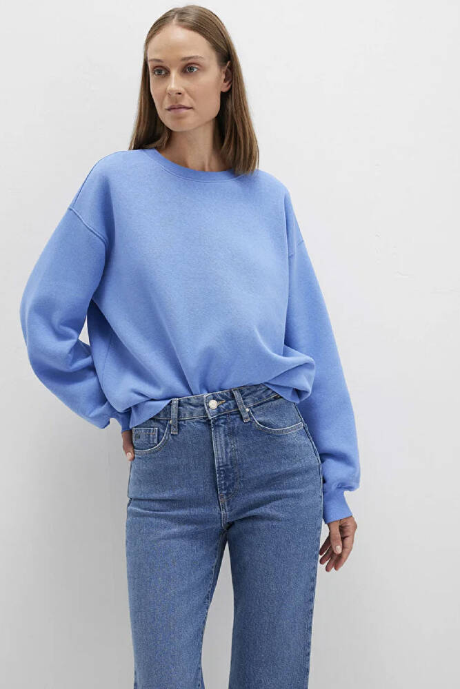 Kadın Bisiklet Yaka Sweat 1610198-70790 Mavi 