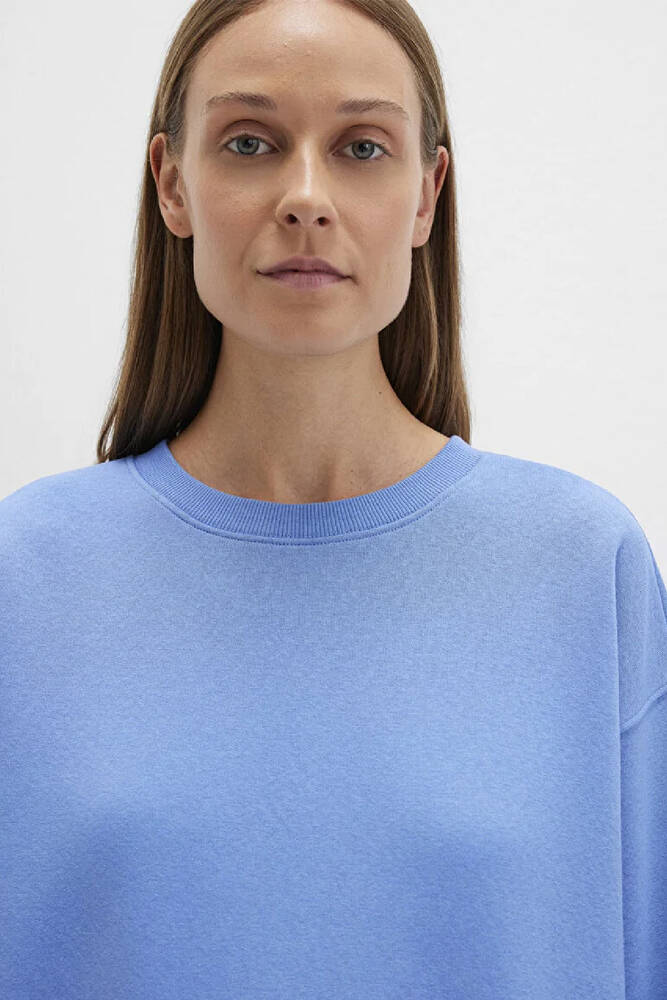 Kadın Bisiklet Yaka Sweat 1610198-70790 Mavi 