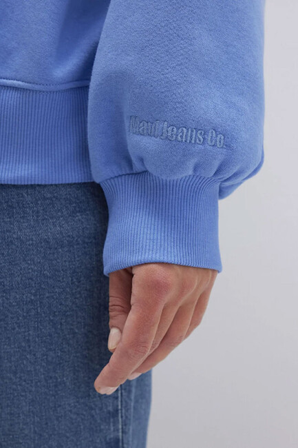 Kadın Bisiklet Yaka Sweat 1610198-70790 Mavi - Thumbnail