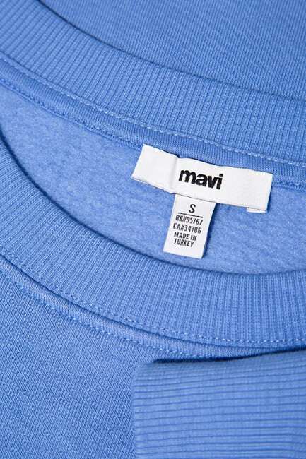 Kadın Bisiklet Yaka Sweat 1610198-70790 Mavi - Thumbnail