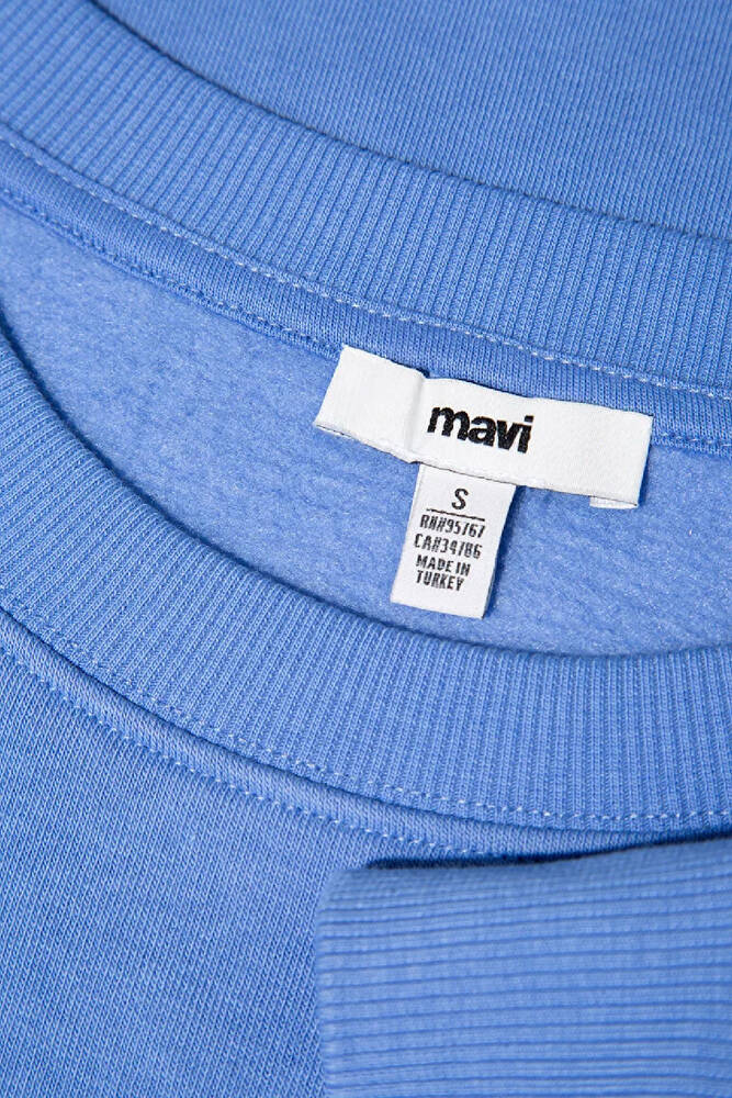 Kadın Bisiklet Yaka Sweat 1610198-70790 Mavi 