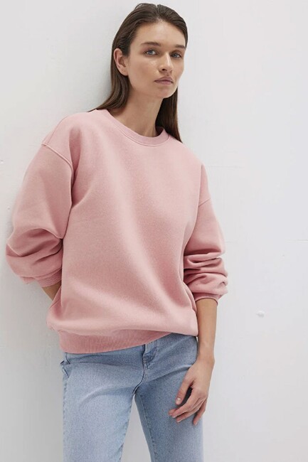 Kadın Bisiklet Yaka Sweat 1610198-91003 Pembe (2)