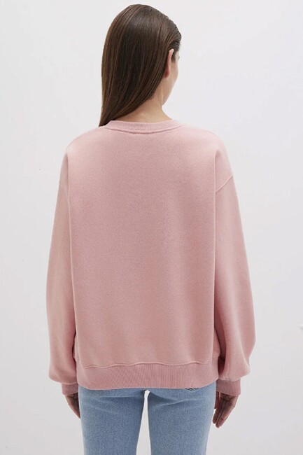 Kadın Bisiklet Yaka Sweat 1610198-91003 Pembe - Thumbnail